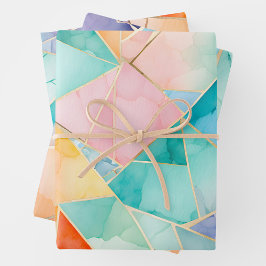 Hojas de papel de envolvimiento de mosaico de cris