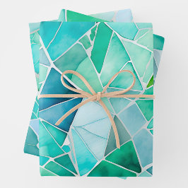 Hojas de papel de envolvimiento de mosaico de cris
