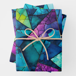 Hojas de papel de envolvimiento de mosaico de cris