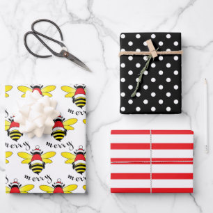 Hojas de papel de envolvimiento de Navidad de Bee 
