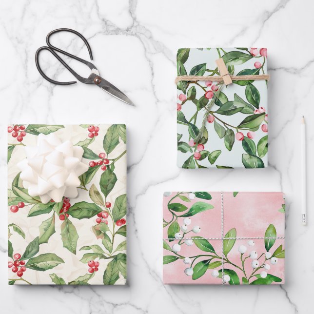 Hojas de papel de envolvimiento de Navidad de Mist (Anverso)