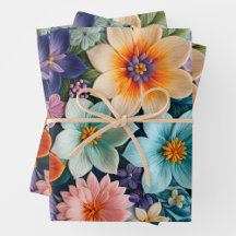 Hojas de papel de envolvimiento de Needlepoint flo