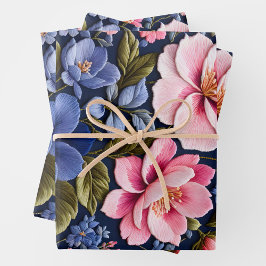 Hojas de papel de envolvimiento de Needlepoint flo