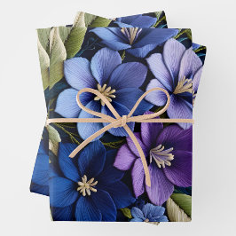 Hojas de papel de envolvimiento de Needlepoint flo