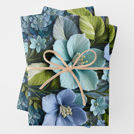 Hojas de papel de envolvimiento de Needlepoint flo