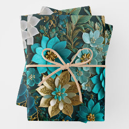 Hojas de papel de envolvimiento de Needlepoint flo