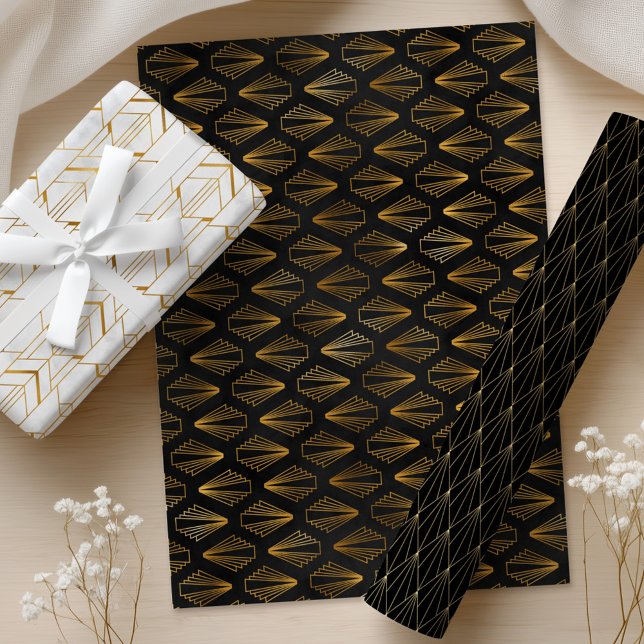 Hojas de papel de envolvimiento de oro y negro Art (Subido por el creador)