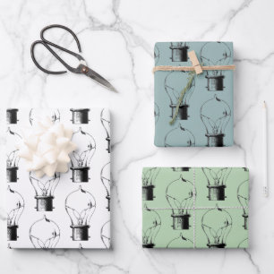 Hojas de papel de envolvimiento de patrones de bom