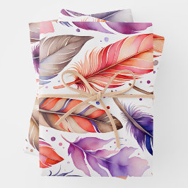 Hojas de papel de envolvimiento de pintura de plum