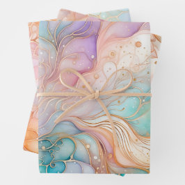 Hojas de papel de envolvimiento de pintura de tint