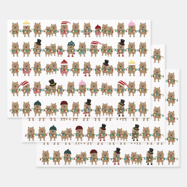 Hojas de papel de envolvimiento de vacaciones de N (Set)