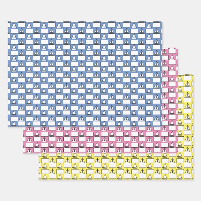 Hojas de papel de envolvimiento de veleros (Set)