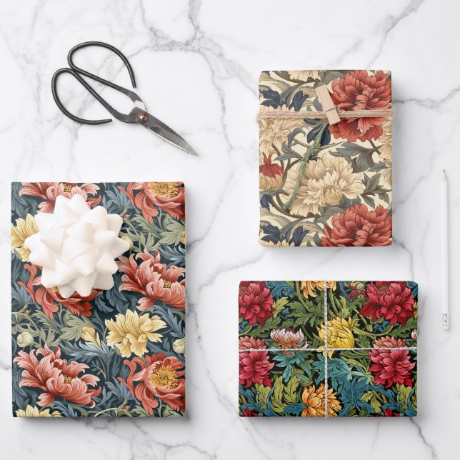 Hojas de papel de envolvimiento estilo floral Will (Anverso)