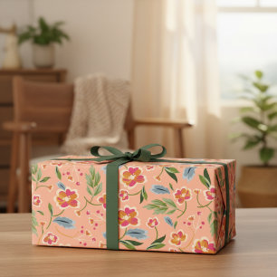 Hojas de papel de envolvimiento floral Boho Scandi