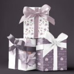Hojas de papel de envolvimiento floral de acuarela<br><div class="desc">Celebra un cumpleaños especial con estas hermosas hojas de papel de envoltura floral color morado!</div>