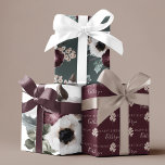 Hojas de papel de envolvimiento floral de acuarela<br><div class="desc">¡Celebra un cumpleaños especial con estas encantadoras hojas de papel de envoltura floral de acuarela de invierno!</div>