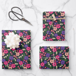 Hojas de papel de envolvimiento floral de color mo