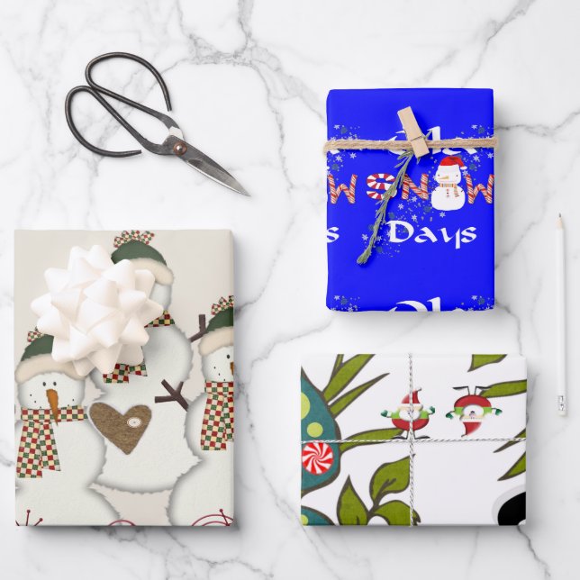 Hojas de papel de envolvimiento navideño (Anverso)