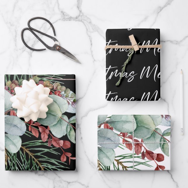 Hojas de papel de envolvimiento navideño (Anverso)