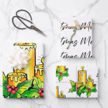 Hojas de papel de envolvimiento navideño