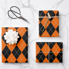 Hojas de papel de envolvimiento negro y Naranja