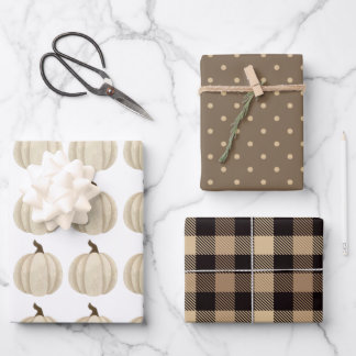 Hojas de papel de envolvimiento para calabaza