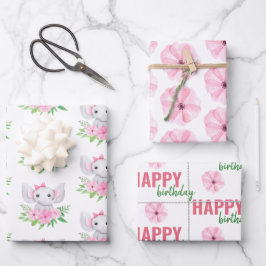 Hojas de papel de envolvimiento para el cumpleaños