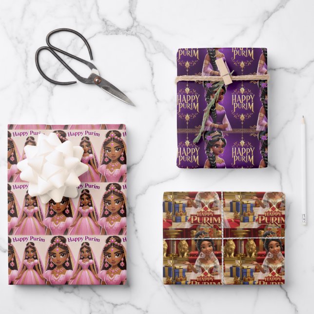 Hojas de papel de envolvimiento Princesa Purim (es (Anverso)