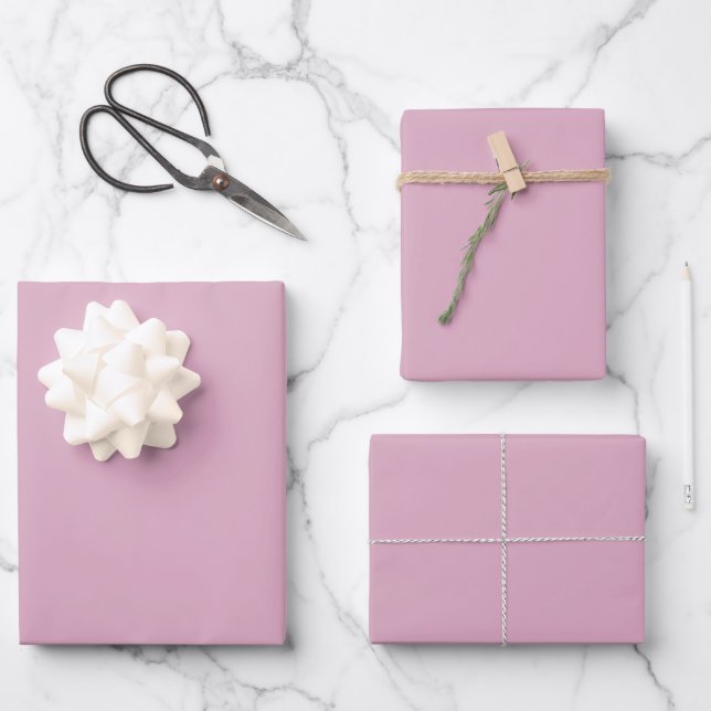 Hojas de papel de envolvimiento rosado de lavanda (Anverso)