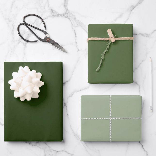 Hojas de papel de envolvimiento verde sin formato (Anverso)