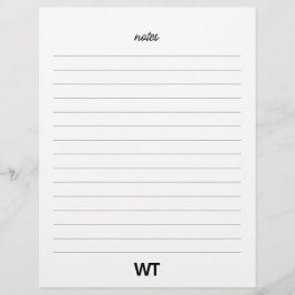 Hojas de papel de notas de monograma iniciales per