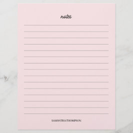 Hojas de papel de Notas de nombres personalizados 