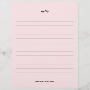 Hojas de papel de Notas de nombres personalizados