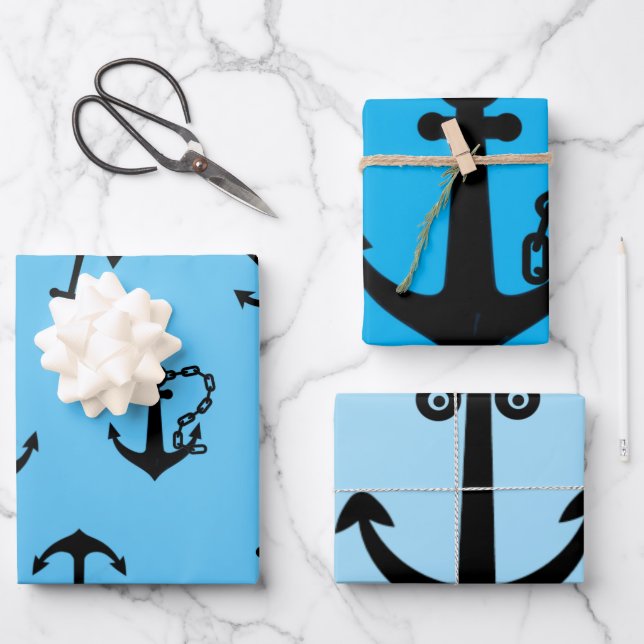 Hojas de Papel de Regalo Ancla (Anverso)