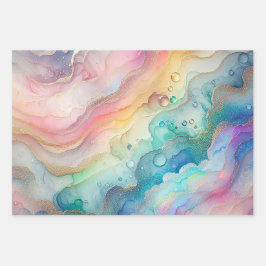 Hojas de papel de regalo Arcoíris y Burbujas