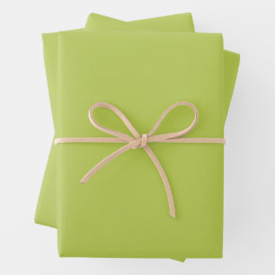 Hojas de papel de regalo chartreuse suaves de moda