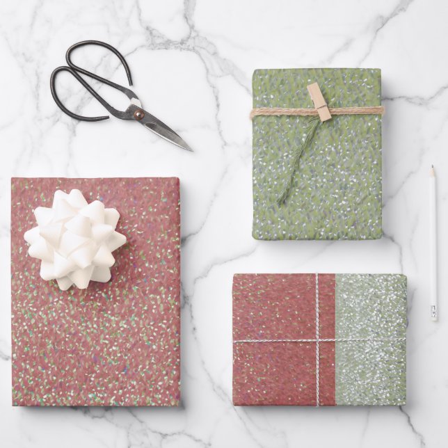 Hojas de papel de regalo con brillo falso (Anverso)