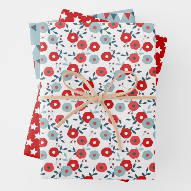 Hojas de papel de regalo con estampado coordinado  (In situ)