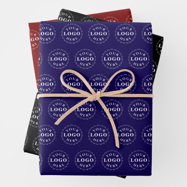 Hojas de papel de regalo con patrón de logo modern (In situ)
