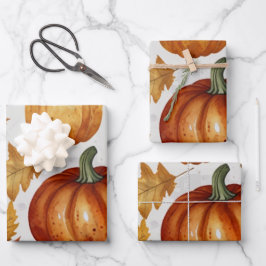 Hojas de Papel de Regalo de Calabaza