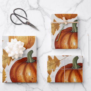 Hojas de Papel de Regalo de Calabaza
