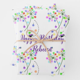 Hojas de papel de regalo de cumpleaños de baile de