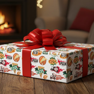 Hojas de papel de regalo de la colección Pizza Pie