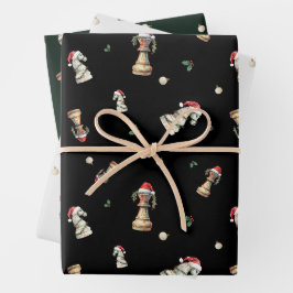 Hojas de Papel de Regalo de Navidad de Ajedrez Ele