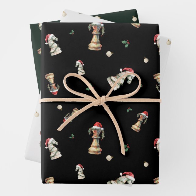 Hojas de Papel de Regalo de Navidad de Ajedrez Ele (In situ)