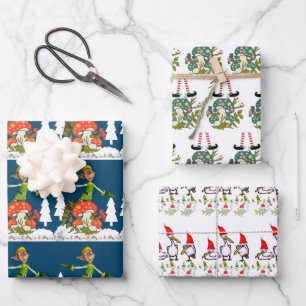 Hojas de Papel de Regalo de Papá Noel Feliz Navida