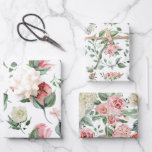 Hojas de Papel de Regalo de Peonía Floral en Acuar<br><div class="desc">Crea papel de regalo personalizado y envoltorio de regalo para todas las ocasiones. Cuando das un regalo envuelto en papel de regalo personalizado,  seguro que pondrá una sonrisa en la cara de todos.</div>