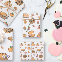 Hojas de Papel de Regalo de Tarta de Calabaza