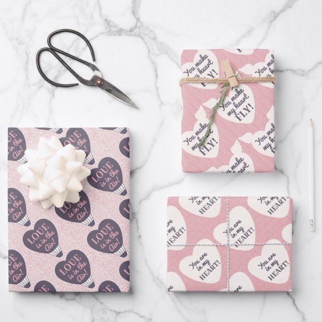 Hojas de Papel de Regalo del Día de San Valentín (Anverso)