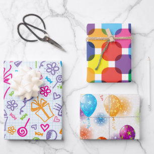 Hojas de papel de regalo divertido de cumpleaños